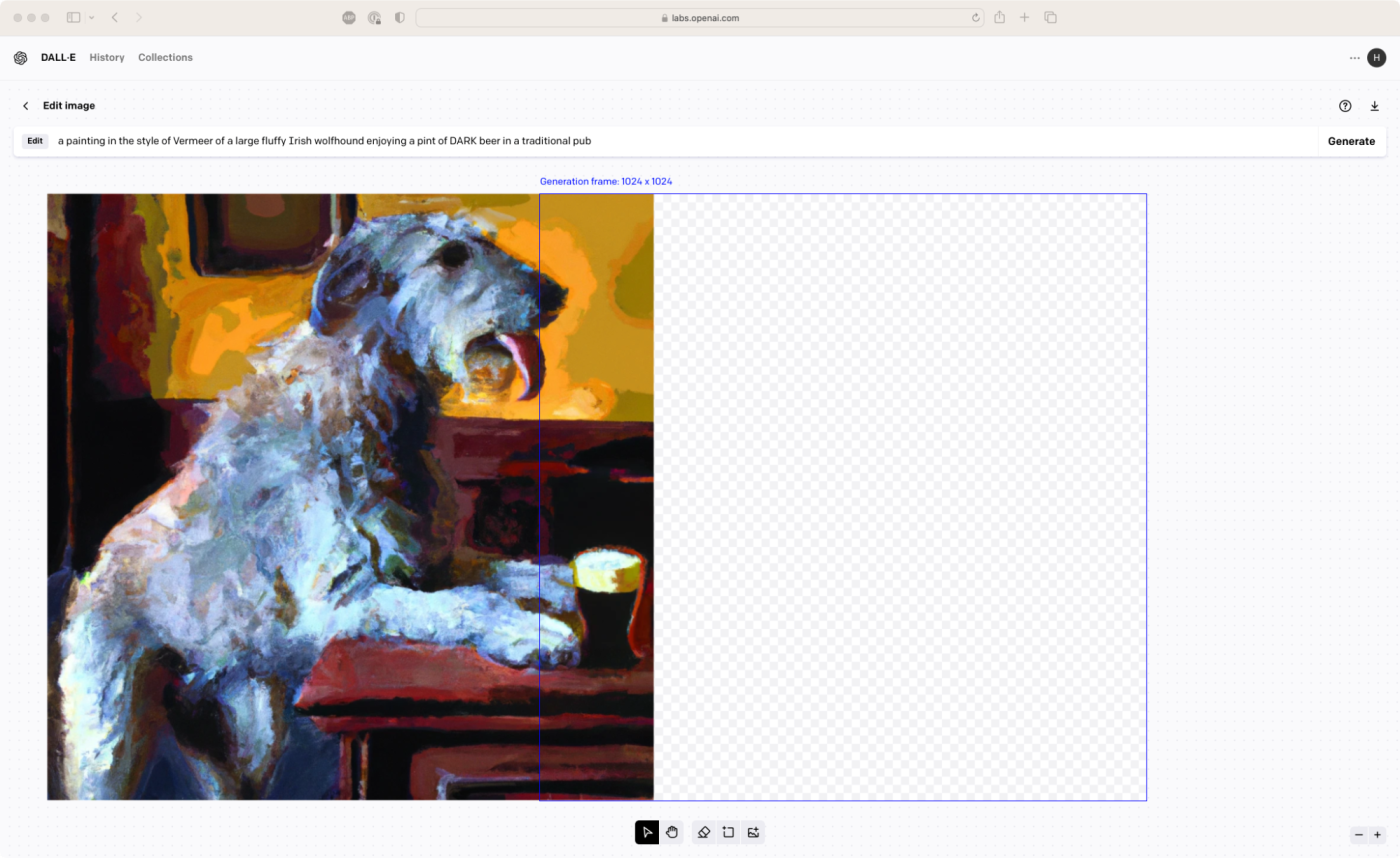 Expanding the size of an image in DALL-E 2