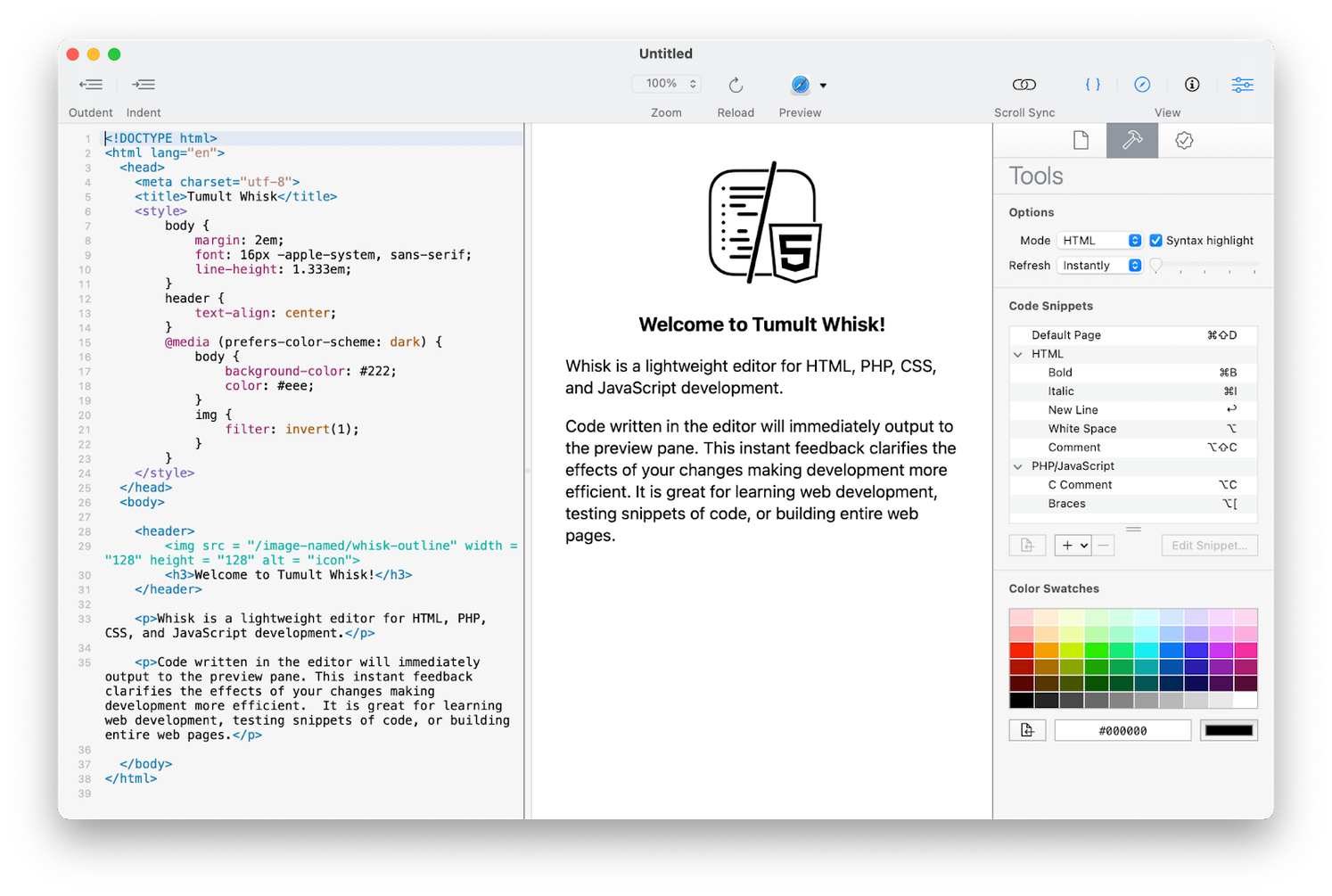 whisk-code-editor Whisk code editor