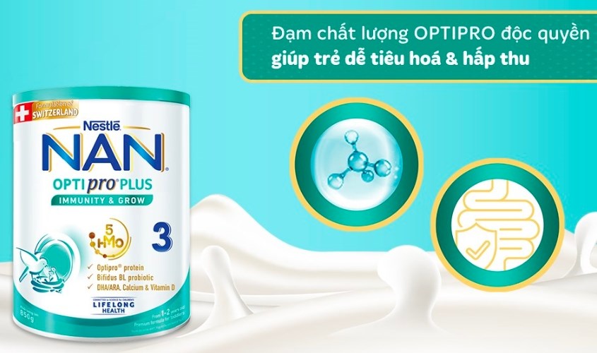 Sữa bột NAN Optipro Plus số 3 850g (1 - 2 tuổi) Sữa bột NAN Optipro Plus số 3 850g (1 - 2 tuổi)